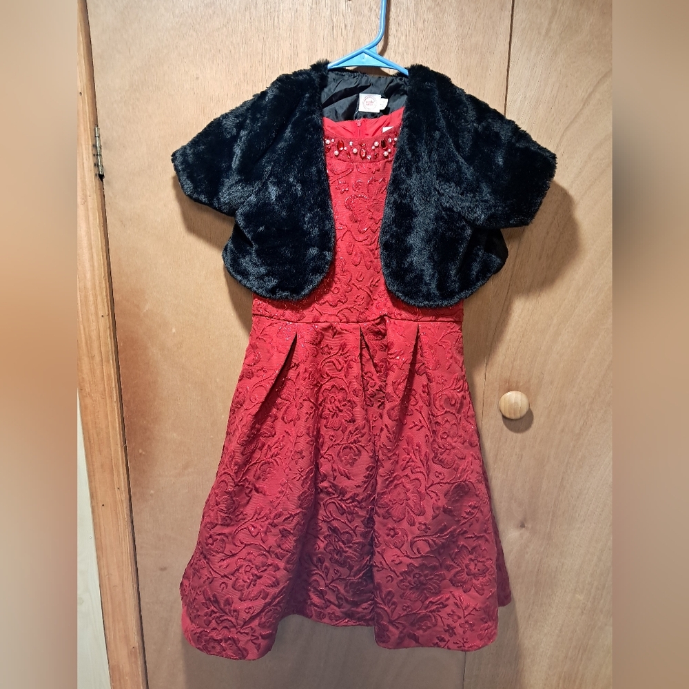 Wonder Nation Red Dress with Gem Accents